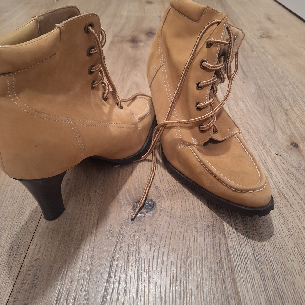 Brown Lace-Up Ankle Boots